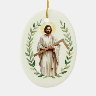 Heiliger Thomas der Apostel Gottes Frieden und Seg Keramik Ornament