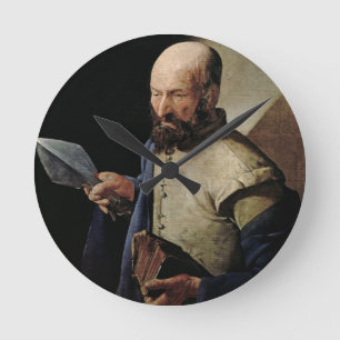 Heiliger Thomas (Öl auf Leinwand) Runde Wanduhr