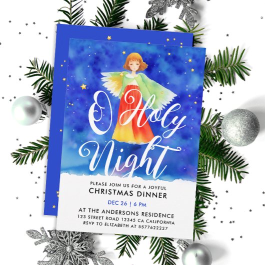 Heiliger Wächter Angel Segen Weihnachtswasserfarbe Einladung