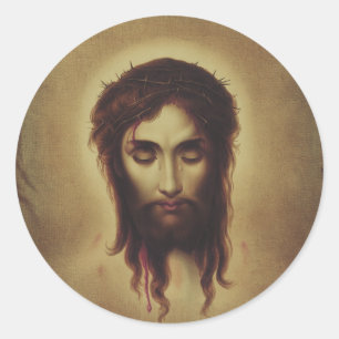 Heiliges Antlitz Jesu Christi Runder Aufkleber