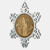 HEILIGES BARBARA SCHNEEFLOCKEN Zinn-Ornament (Rechts)