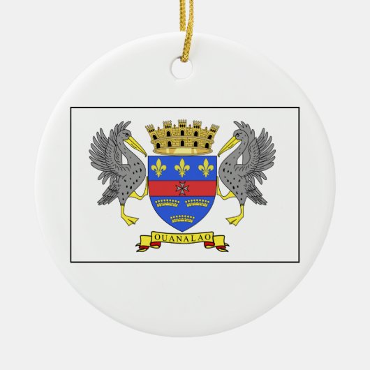 Heiliges Barthelemy Flagge Keramik Ornament (Vorne)