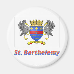 Heiliges Barthelemy Flagge mit Namen Magnet