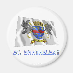 Heiliges Barthelemy wellenartig bewegende Flagge Magnet