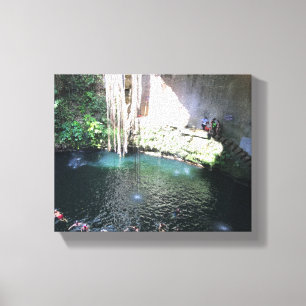 Heiliges blaues Cenote, Ik Kil, Leinwand Mexikos