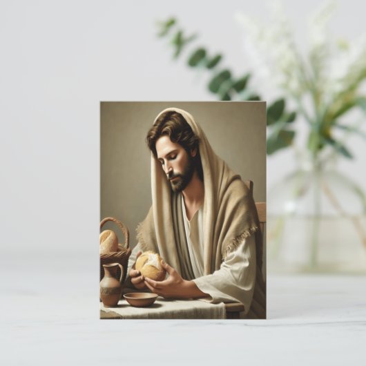 Heiliges Brot: Jesus’ Liebesgeste Postkarte (Stehend Vorderseite)