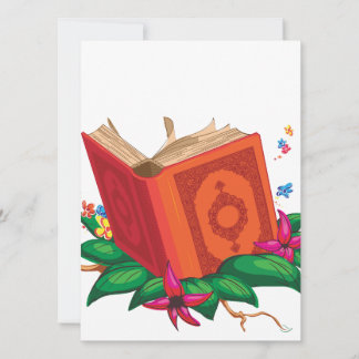 Heiliges Buch über Blätter umgeben von Blume
