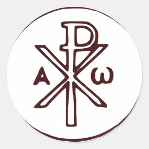 Heiliges Chi-Rho-Christogramm Fine Art Runder Aufkleber