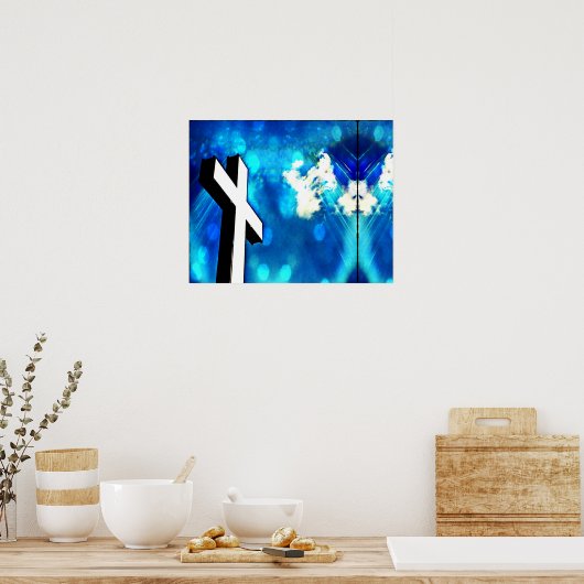 Heiliges Cross Blue Sky Sparkle Poster (Küche)