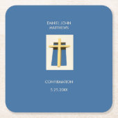 Heiliges Cross Sky Blue Religious Party Rechteckiger Pappuntersetzer (Vorderseite)