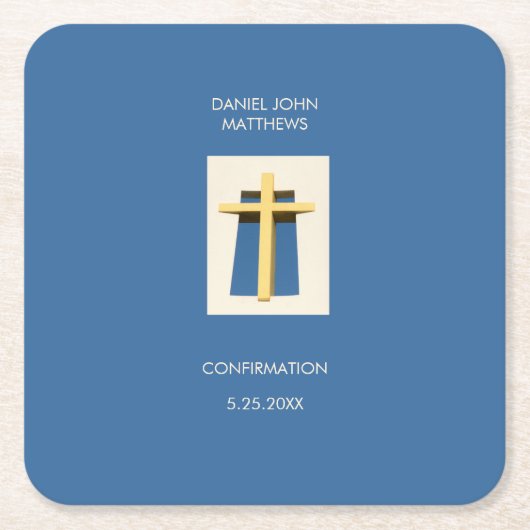 Heiliges Cross Sky Blue Religious Party Rechteckiger Pappuntersetzer (Vorderseite)