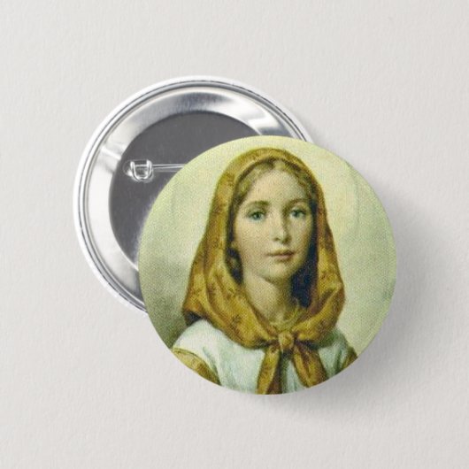 Heiliges Dymphna 2 ¼ Zoll-runder Knopf Button (Vorne & Hinten)
