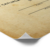 "Heiliges Engagement" Antiquitätenurkunde Poster (Ecke)