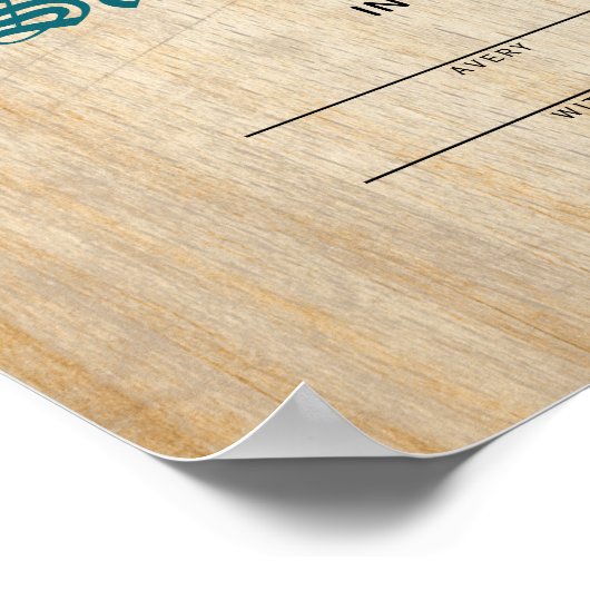 "Heiliges Engagement" Boho Rustic WeddingCertifica Poster (Ecke)