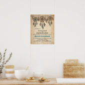 "Heiliges Engagement" Boho Rustic WeddingCertifica Poster (Küche)