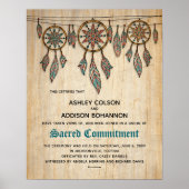 "Heiliges Engagement" Boho Rustic WeddingCertifica Poster (Vorne)