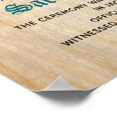 "Heiliges Engagement" Boho Rustic WeddingCertifica Poster (Ecke)