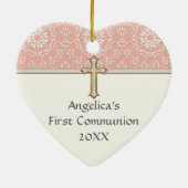 Heiliges erstes Kommunions-Goldgoldenes Keramikornament (Hinten)