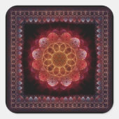Heiliges esoterisches Fraktal gerahmte Ornamente Quadratischer Aufkleber (Vorderseite)