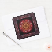 Heiliges esoterisches Fraktal gerahmte Ornamente Quadratischer Aufkleber (Umschlag)