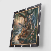 Heiliges Feuer der Eingeborenen: Geisterruhige Ste Quadratische Wanduhr (Winkel)