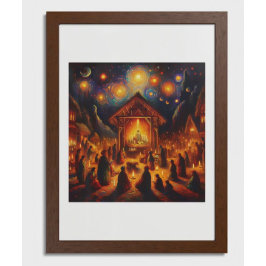 Heiliges Feuer unter der sternenklaren Nacht Fotodruck
