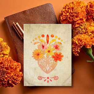 Heiliges Florales Herz Mexikanischer Barock Charme Karte