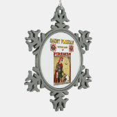 HEILIGES FLORIAN SCHUTZPATRON DER FEUERWEHRMÄNNER SCHNEEFLOCKEN Zinn-Ornament (Links)