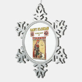 HEILIGES FLORIAN SCHUTZPATRON DER FEUERWEHRMÄNNER SCHNEEFLOCKEN Zinn-Ornament (Rechts)