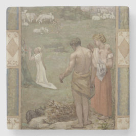 Heiliges Genevieve als Kind im Gebet durch Puvis Steinuntersetzer