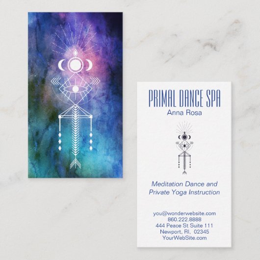 *~* heiliges Geometrie-Aquarellaztekischer Visitenkarte (Vorne/Hinten)