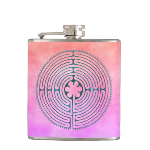 Heiliges Geometrie-Symbol - Chartres-Labyrinth 1 Flachmann