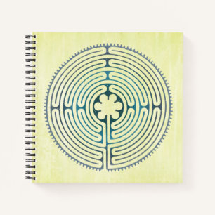 Heiliges Geometrie-Symbol - Chartres-Labyrinth 1 Notizblock