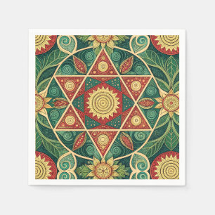 Heiliges geometrisches florales Mandala-Designmust Serviette