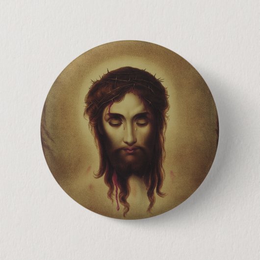 Heiliges Gesicht Jesu Christi Button (Vorderseite)
