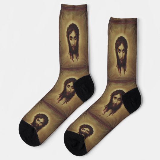 Heiliges Gesicht Jesu Christi Socken (Linkes Detail)