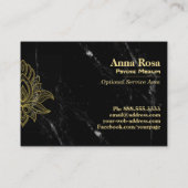 *~* heiliges GoldHamsa weißes schwarzes Visitenkarte (Rückseite)