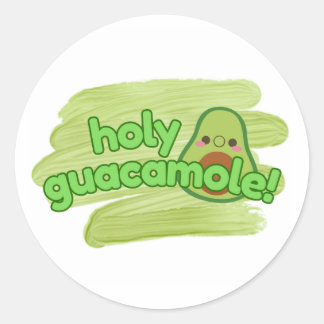 "Heiliges Guacamole" Avocado-Aufkleber Cute Runder Aufkleber