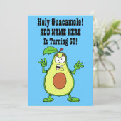 Heiliges Guacamole jemand dreht Avocado 50 Einladung (Stehend Vorderseite)