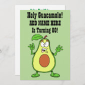 Heiliges Guacamole jemand dreht Avocado 80 Einladung (Vorne/Hinten)