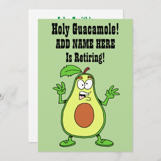 Heiliges Guacamole jemand zieht sich zurück Einladung (Vorne/Hinten)