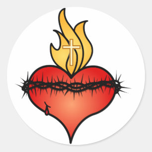 Heiliges Herz - besonders angefertigt Runder Aufkleber