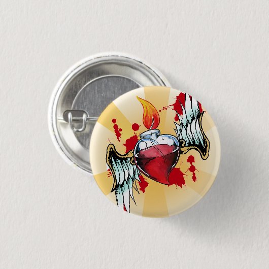 Heiliges Herz Button (Vorne & Hinten)