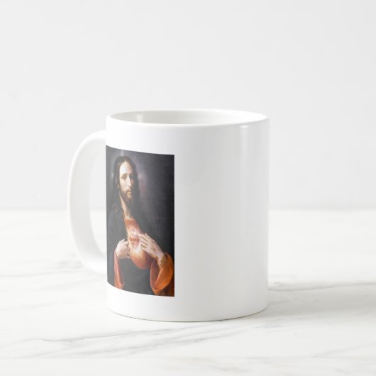 Heiliges Herz Christi Kaffeetasse (Vorderseite Links)