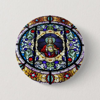 Heiliges Herz des Jesus-Buntglas-Fensters Button