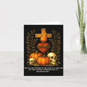 Heiliges Herz Halloween Jesus Schädel Kürbisse Chr Karte
