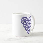 Heiliges Herz - Herz des Lebens, 3D/Blau. Kaffeetasse (VorderseiteRechts)
