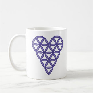 Heiliges Herz - Herz des Lebens, 3D/Blau. Kaffeetasse