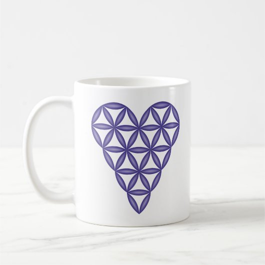 Heiliges Herz - Herz des Lebens, 3D/Blau. Kaffeetasse (Links)