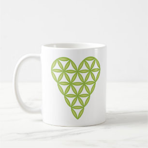 Heiliges Herz - Herz des Lebens, 3D/Green 01. Kaffeetasse